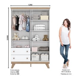 Quarto de Bebê Completo Berço 3 em 1 com Guarda Roupa 4 Portas e Cômoda Retrô Theo Espresso Móveis - 3