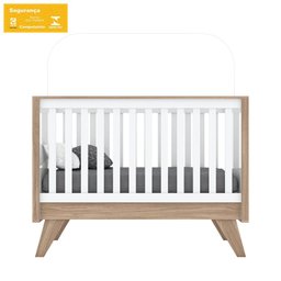 Quarto de Bebê Completo Berço 3 em 1 com Guarda Roupa 4 Portas e Cômoda Retrô Theo Espresso Móveis - 9