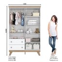 Ver imagem 3 de Quarto de Bebê Completo Berço 3 em 1 com Guarda Roupa 4 Portas e Cômoda Retrô Theo Espresso Móveis