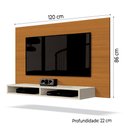 Ver imagem 3 de Painel Edn Fox New para Tv de até 43" com Nicho Decorativo - Cedro/off White