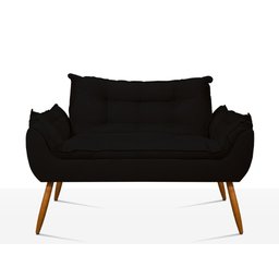 Kit Namoradeira Opala + 2 Poltronas para Sala Balaqui Decor Cor:preto - 7