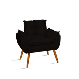 Kit Namoradeira Opala + 2 Poltronas para Sala Balaqui Decor Cor:preto - 4