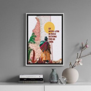 Quadro Decorativo Soy Latino Americano 24x18cm:madeira Preta