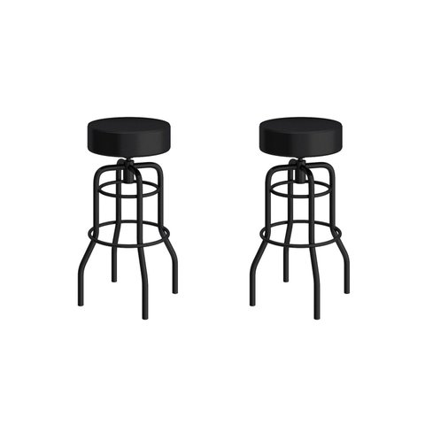 Conjunto 2 Banquetas de Aço 70cm Giratória Paris Preto