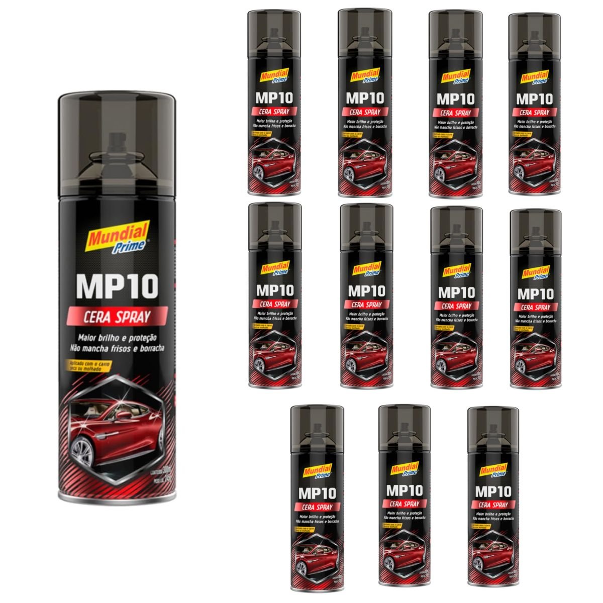 Kit 12 Cera Automotiva Spray 245g Mundial Prime