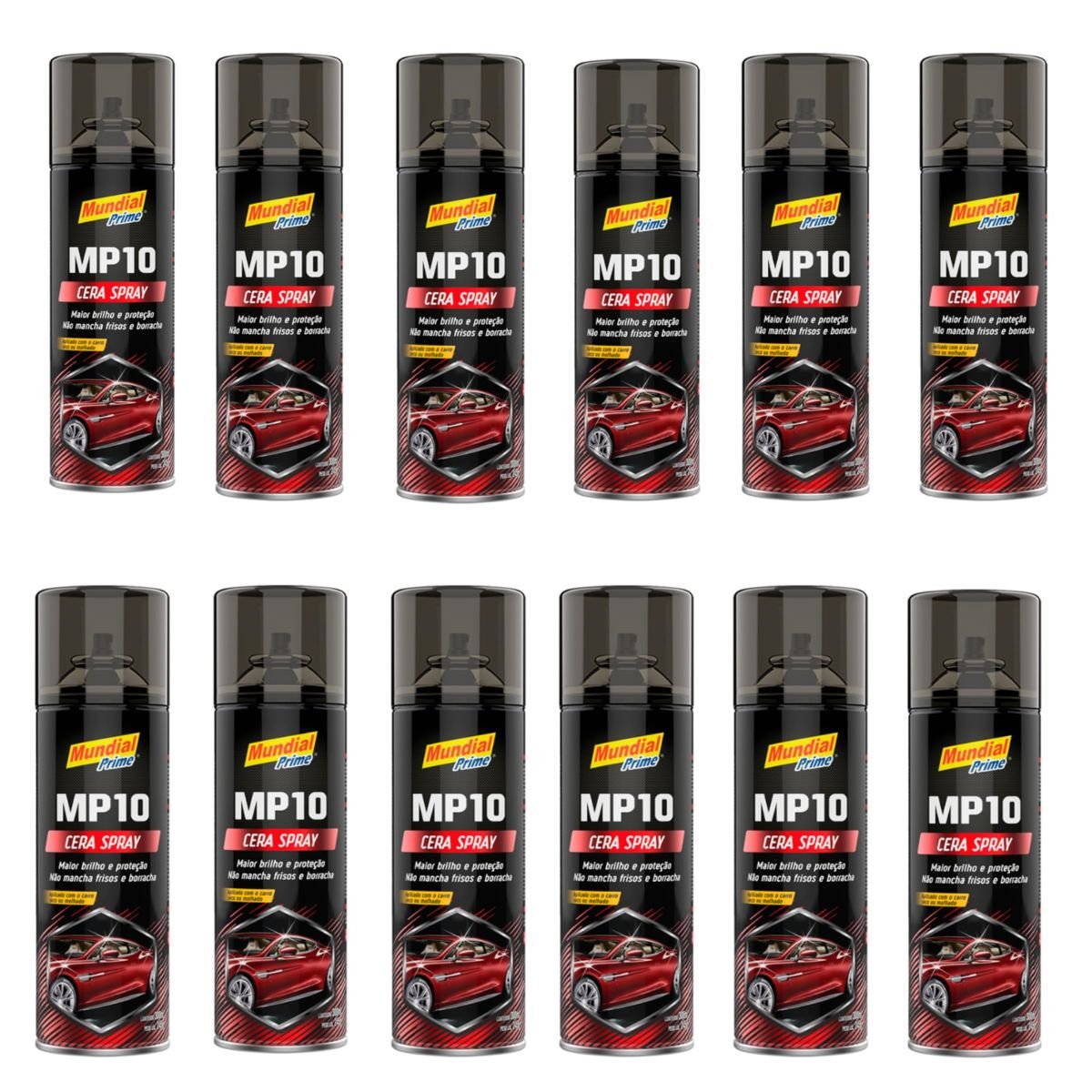 Kit 12 Cera Automotiva Spray 245g Mundial Prime - 3