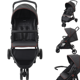 Carrinho com Moises Bebe Conforto Base Burigotto Cr3 Gray Red - 2