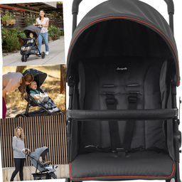 Carrinho com Moises Bebe Conforto Base Burigotto Cr3 Gray Red - 4