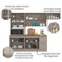 Ver imagem 4 de Cozinha Armario 5 Peças Cristaleira Balcao com Tampo 270 cm Unna Gris Poliman