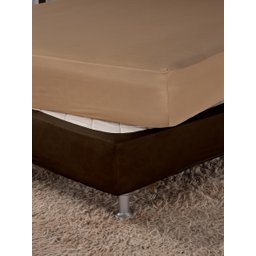 Saia Box Fit Cama Queen Capa Elástica Malha Gel Lisa 1 Peça Marrom - 2