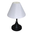 Ver imagem 2 de Abajur para Sala ou Quarto Base Preto e Cúpula de algodão Branca