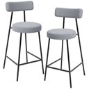 Ver imagem 1 de Kit 02 Banquetas Baixa para Cozinha Sala de Jantar Bar Bancada Milão L02 Bouclê Cinza - lyam decor L