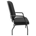 Ver imagem 2 de Kit 02 Cadeiras de Escritório Recepção com Braço Fixa Preta Magno P03 Crepe Preto - Lyam Decor