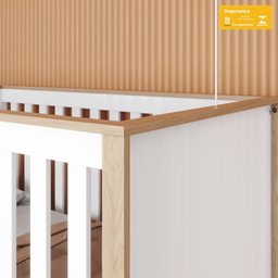 Quarto de Bebê com Berço 3 em 1 e Cômoda 3 Gavetas 1 Porta Retrô Theo Espresso Móveis - 11