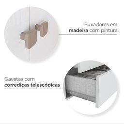Quarto de Bebê com Berço 3 em 1 e Cômoda 3 Gavetas 1 Porta Retrô Theo Espresso Móveis - 13