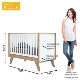 Quarto de Bebê com Berço 3 em 1 e Cômoda 3 Gavetas 1 Porta Retrô Theo Espresso Móveis - 4