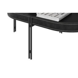 Mesa de Centro Monaco em Couro Preto e Preto Tx Linea Brasil - 5