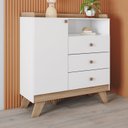 Ver imagem 1 de Cômoda Infantil 3 Gavetas 1 Porta Retrô Theo Espresso Móveis