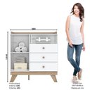 Ver imagem 4 de Cômoda Infantil 3 Gavetas 1 Porta Retrô Theo Espresso Móveis Branco/Jequitibá HP