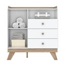 Ver imagem 2 de Cômoda Infantil 3 Gavetas 1 Porta Retrô Theo Espresso Móveis Branco/Jequitibá HP