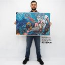Ver imagem 2 de Quadro Decorativo Caixa Alta com Vidro Grafite Arte  TaColado Moldura Branca 90 x 60cm