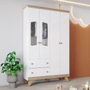 Ver imagem 1 de Guarda Roupa Infantil 4 Portas 2 Gavetas Retrô Theo Espresso Móveis Branco/Jequitibá HP