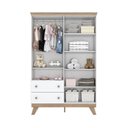 Ver imagem 2 de Guarda Roupa Infantil 4 Portas 2 Gavetas Retrô Theo Espresso Móveis Branco/Jequitibá HP