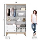 Ver imagem 4 de Guarda Roupa Infantil 4 Portas 2 Gavetas Retrô Theo Espresso Móveis Branco/Jequitibá HP