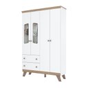 Ver imagem 3 de Guarda Roupa Infantil 4 Portas 2 Gavetas Retrô Theo Espresso Móveis