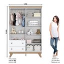 Ver imagem 4 de Guarda Roupa Infantil 4 Portas 2 Gavetas Retrô Theo Espresso Móveis Branco/Jequitibá HP
