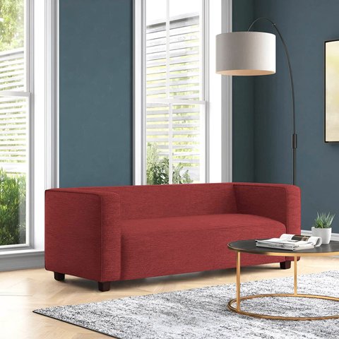 Sofá Namoradeira Amsterdam 1,40m Suede Bordo - Inova Decorações