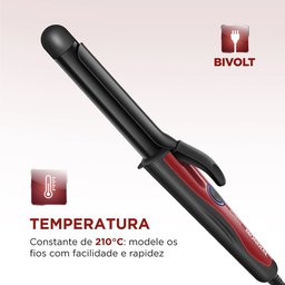 Modelador de Cachos Mondial Infinity EM-12 Preto/Vermelho - Bivolt - 3