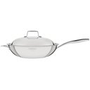 Ver imagem 1 de Panela Wok Tramontina Inox Fundo Triplo 32cm 5,2l Grano Frigideira Tampa Cabo