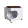 Mesa Lateral e Apoio Casinha para Pet 45 Cm com Almofada Branco Mochi Shop Jm - 2