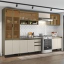 Ver imagem 2 de Cozinha Completa 6 Peças Connect Duna-Cristal com Cristaleira e Aéreo Vidro - Móveis Henn Duna-