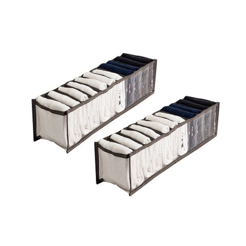 Kit 2 Colmeias Organizadoras de Gaveta 11 Nichos 10x40x10 Cor:cinza Claro