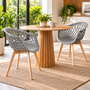 Ver imagem 2 de Kit 2 Cadeiras Web Wood Cinza Brazão - Moderno e Confortável