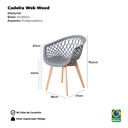Ver imagem 3 de Kit 2 Cadeiras Web Wood Cinza Brazão - Moderno e Confortável