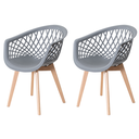 Ver imagem 1 de Kit 2 Cadeiras Web Wood Cinza Brazão - Moderno e Confortável