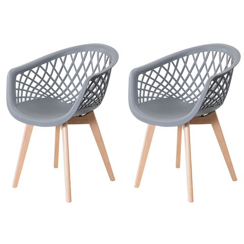 Kit 2 Cadeiras Web Wood Cinza Brazão - Moderno e Confortável