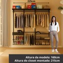 Ver imagem 5 de Closet Aberto Modular para Casal 225cm Eminence Preto