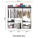 Ver imagem 4 de Closet Aberto Modular para Casal 225cm Eminence Preto