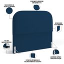 Ver mais imagens de Cabeceira Cama Box Casal 160cm Lanna com Puff Recamier Doha W01 Suede Azul Marinho - Lyam Decor