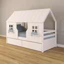 Ver imagem 1 de Cama Casinha Encantada com 02 Gavetas Madeira Maciça Branco Housin