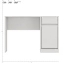 Ver imagem 3 de Escrivaninha Bancada Mesa Politorno com Gaveta Branco Home Office Escritório