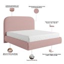 Ver imagem 5 de Cama Casal Flutuante com Cabeceira 140cm Aura W01 Linho Rosa - Lyam Decor