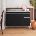 Ver imagem 2 de Balcão Tatiane 1,50 Preto Fosco - Vrk Comercio On-Line