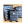 Conjunto 3 Malas Viagem Rígida Azul C/ Rodas Duplas 360º P, M, G - de Bordo, média, grande Fibra ABS - 1
