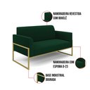 Ver imagem 3 de Sofá 2 Lugares Namoradeira Industrial Alta Dourado Marisa Bouclê Verde D03 - D’Rossi