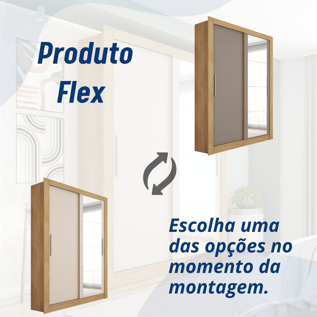 Guarda Roupas Solteiro com Espelho 2 Portas Quito Espresso Móveis - 11
